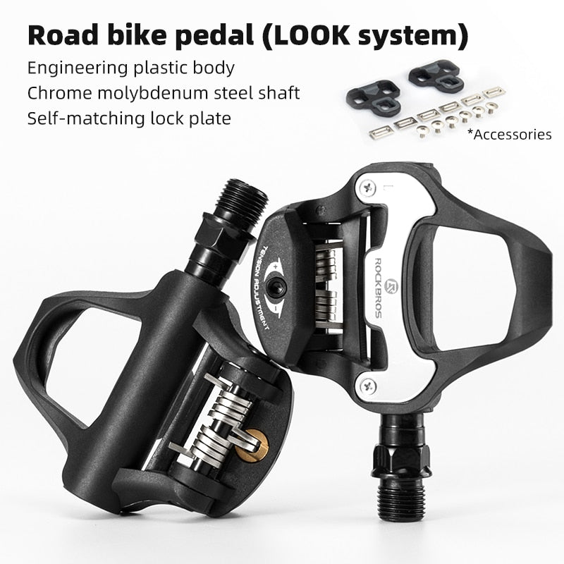 ROCKBROS SPD-SL Cycling Road Bike Bicycle Self-locking Pedals Ultralight Aluminum Alloy 2 Sealed Bearing Bicycle Pedal Bike Part