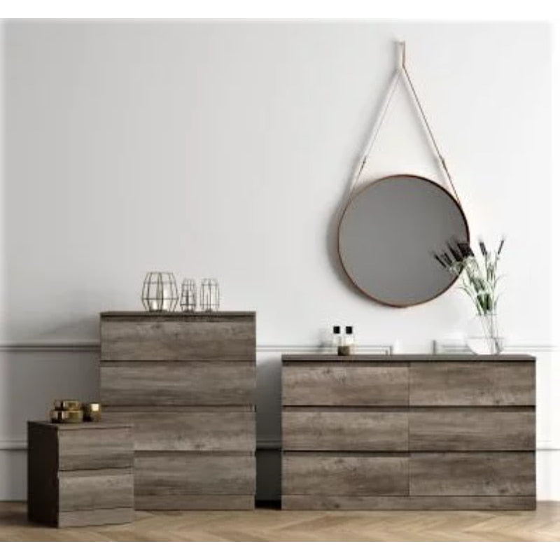 Brindle 4-Drawer Dresser, Gray Oak, by  Living Essentials