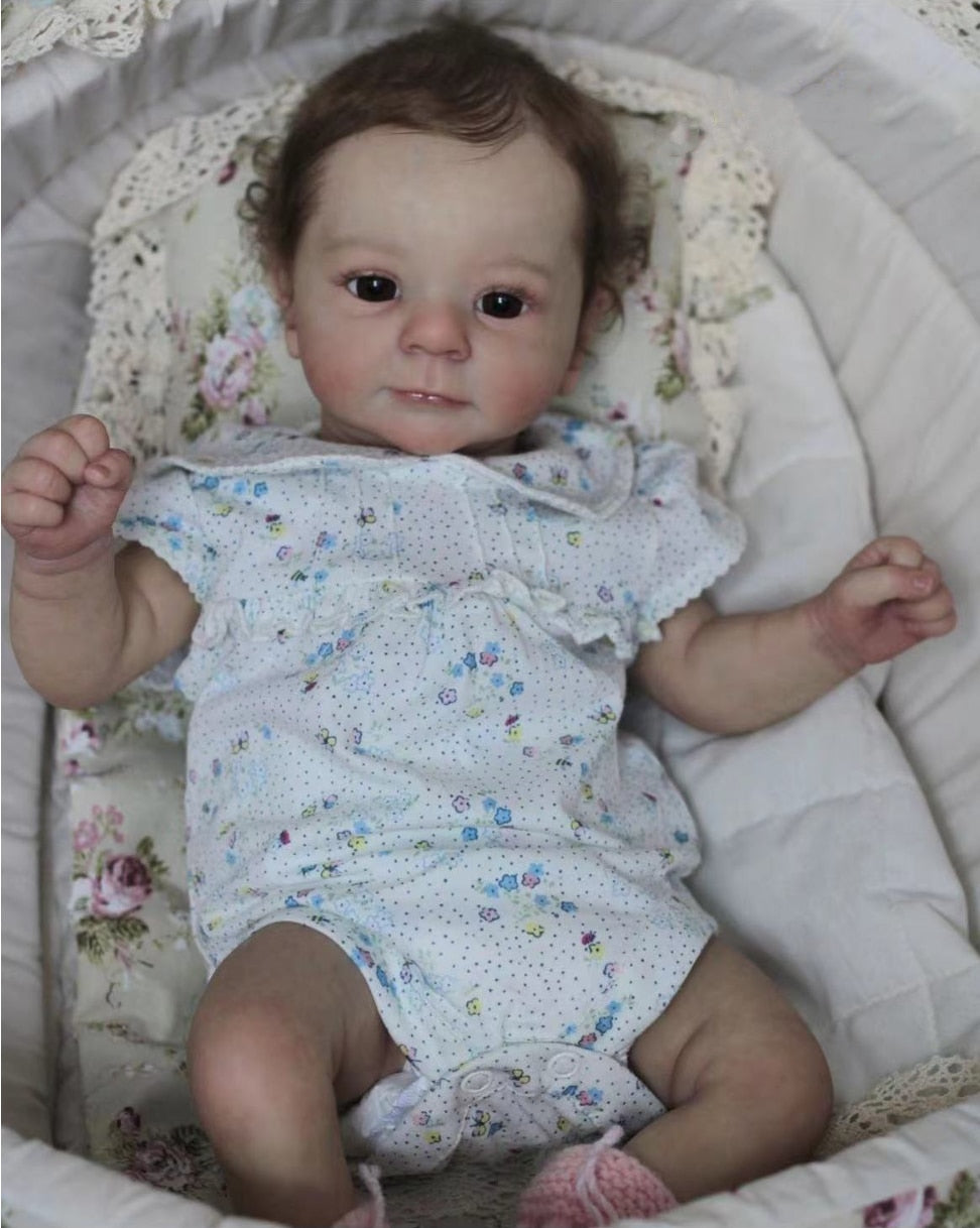 45CM Finished Reborn Baby Dolls Felicia Already Painted Silicone Vinyl Cloth Body Surprise Toys holiday gift