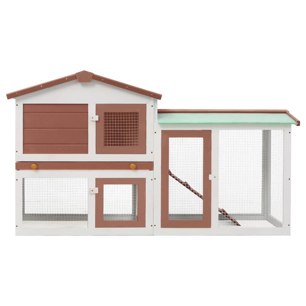 Outdoor Large Chicken coop Brown and White 57.1&quot;x17.7&quot;x33.5&quot; Wood Easy to assemble Durable For outdoor backyard gardens