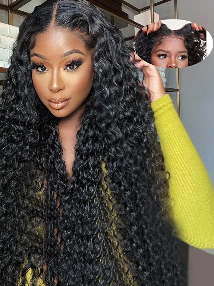 40inch Wear Go Wig Mongolian Water Wave 7x5 Glueless Wig Human Hair Ready To Wear Pre Plucked Curly Human Wig 13x6 HD Lace Wigs