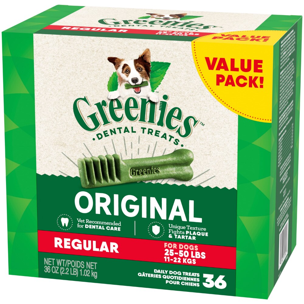 Greenies Original Regular Size Natural Dental Dog Treats, 36 oz. Pack