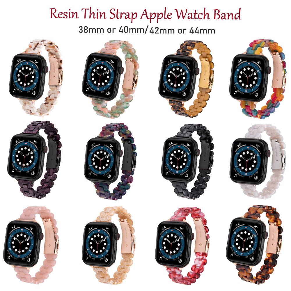 Transparent resin slim strap for iwatch Ultra 49mm 6 series 5 4 44 40mm for apple watch band 7 8 41 45mm 42 38mm lady bracelet