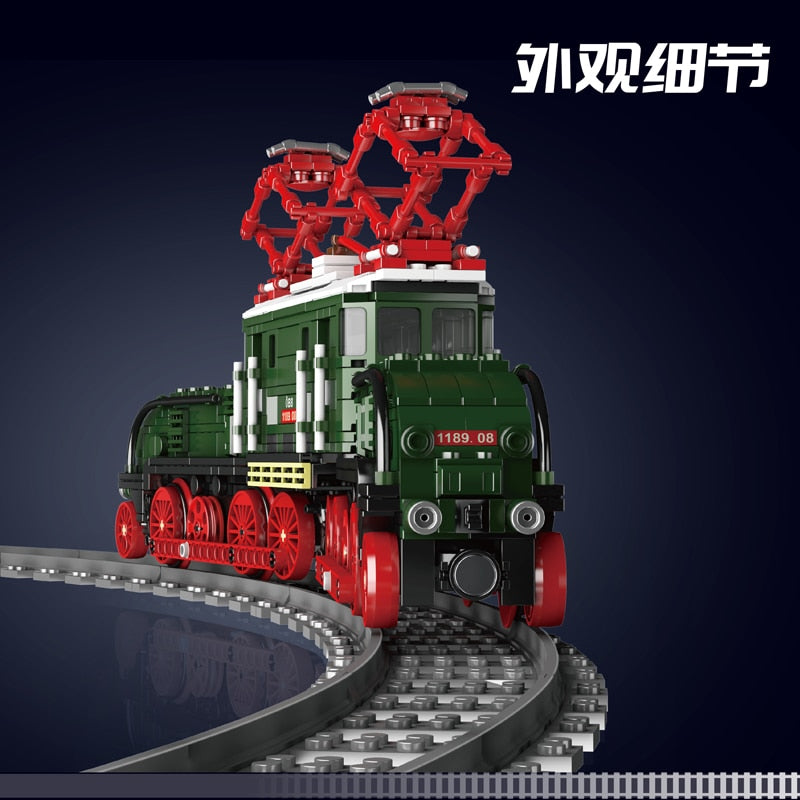 Technical City Trains World Railway Electric Locomotive RC Electric Model Set Building Blocks Bricks Compatible with Lego Toys