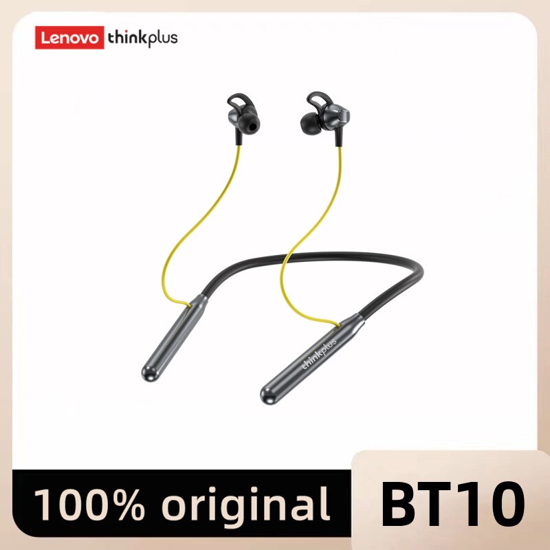 Lenovo original BT10 sports Bluetooth headset waterproof, sweat-proof, hi-fi sound, skin-friendly material, metal texture