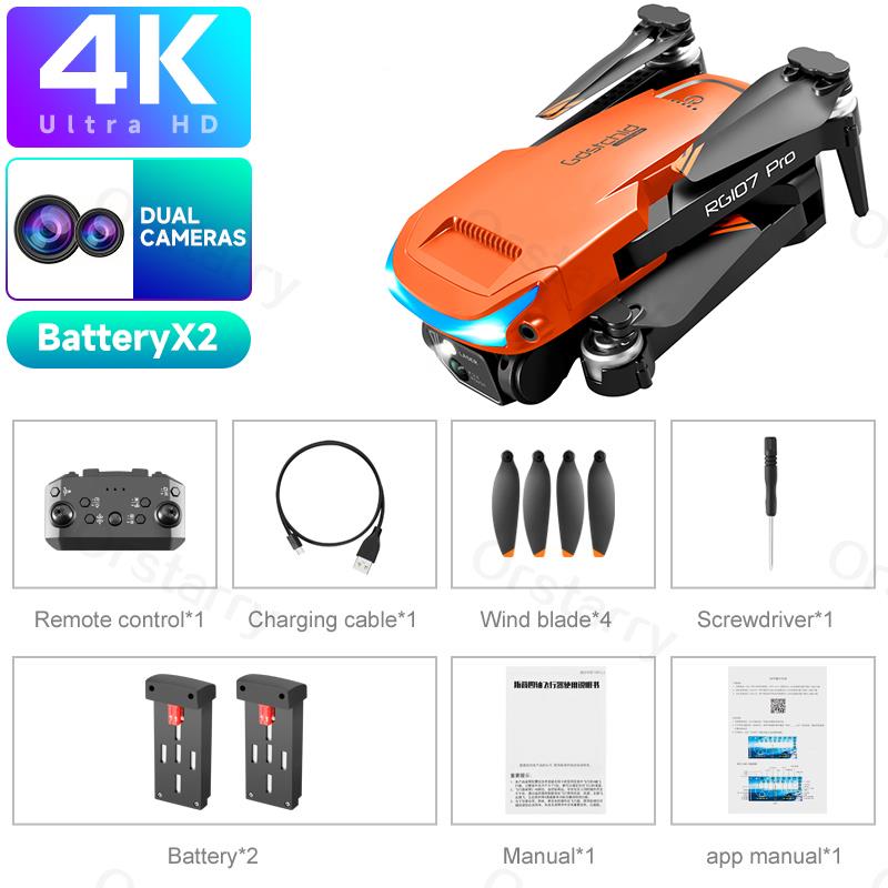 NEW RG107 Pro Drone 4K Three-sided Obstacle avoidance Professional Dual HD Camera FPV Aerial Photography Foldable Quadcopter