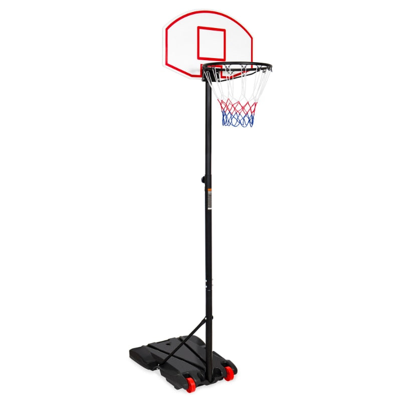 SKONYON Kids Portable Height-Adjustable(5.5ft-6.8ft) Sports Basketball Hoop Backboard System Stand with Wheels - Black