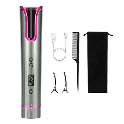 Automatic Curling Iron with 4 Adjustable Temperature, Portable Cordless Curling Iron &amp; LCD Display ,  Full Anti-Scalding