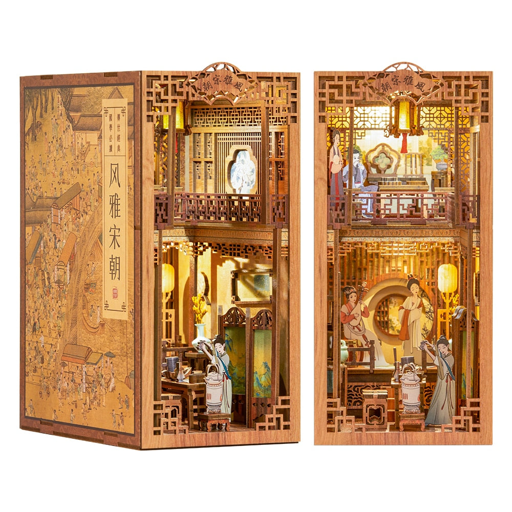 CUTEBEE Puzzle 3D DIY Book Nook Kit Eternal Bookstore Wooden Dollhouse with Light Magic Pharmacist Building Model Toys for Gifts