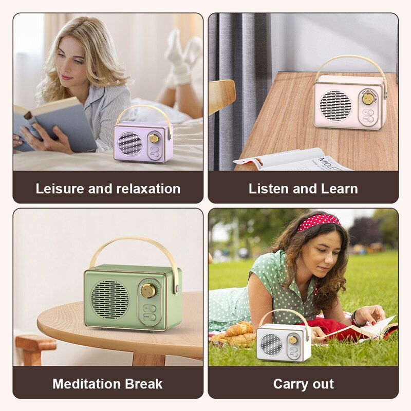 Retro Bluetooth Speaker HM11 Classical Retro Music Player Sound Stereo Portable Decoration Mini Speakers Travel Music Player