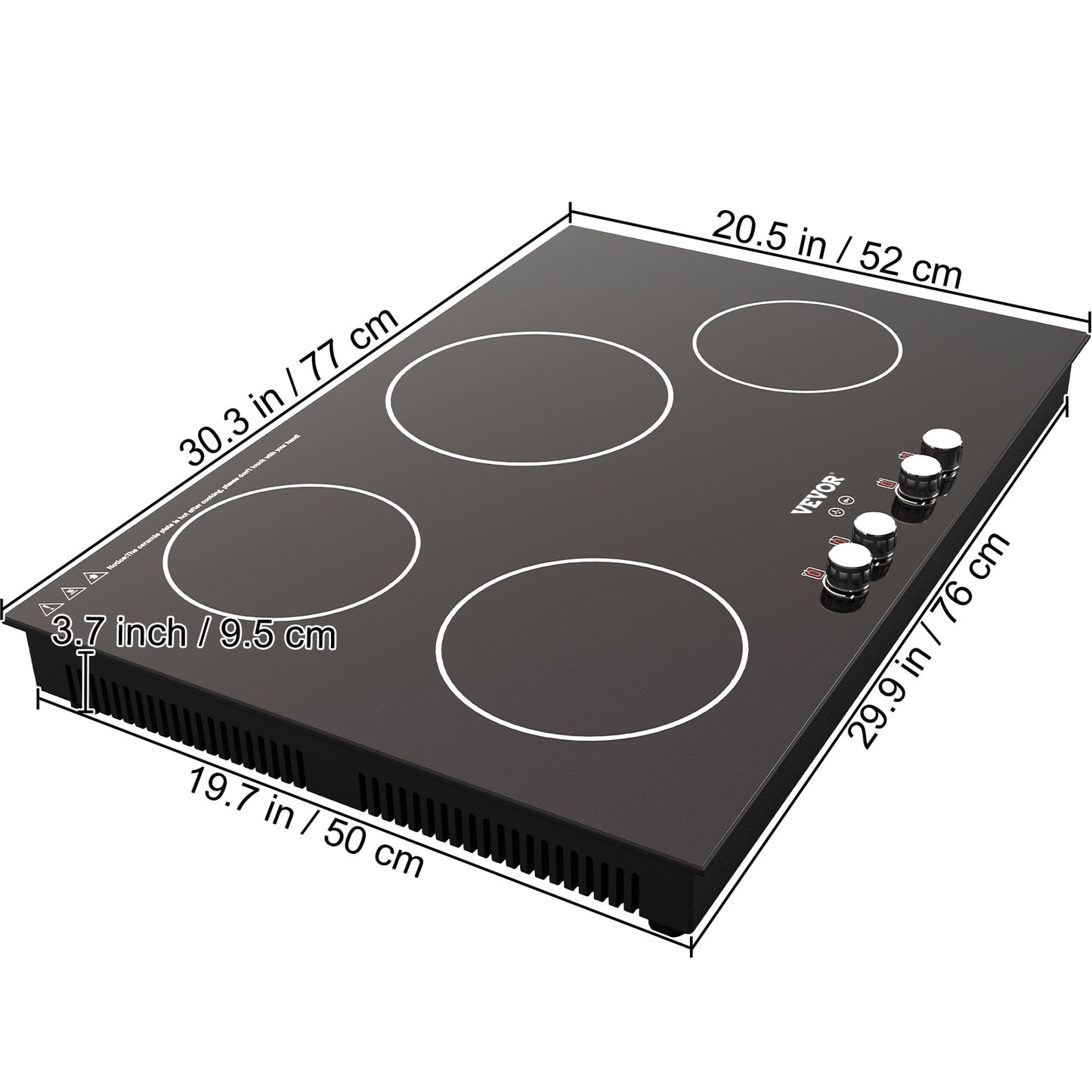 VEVOR 2/4/5 Burners Built-in Induction Stove Top 11/12/30/35 inch 120/220V Ceramic Glass Electric Cooktop with 9 Power Levels