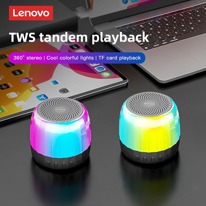 Original Lenovo K3 Plus Bluetooth 5.2 Speaker Subwoofer Portable Player RGB Light Speaker Waterproof USB Outdoor Loudspeaker