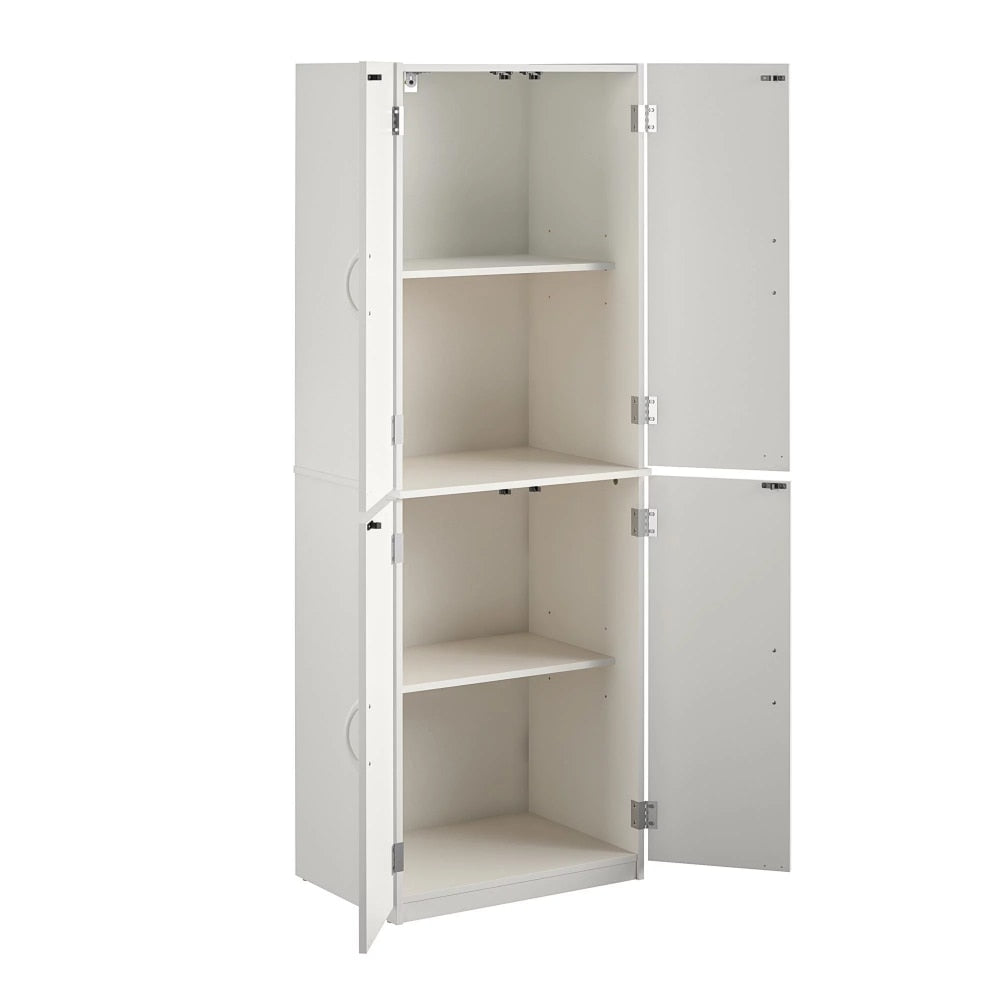 4-Door 5&#39; Storage Cabinet,Bathroom Cabinets White Stipple