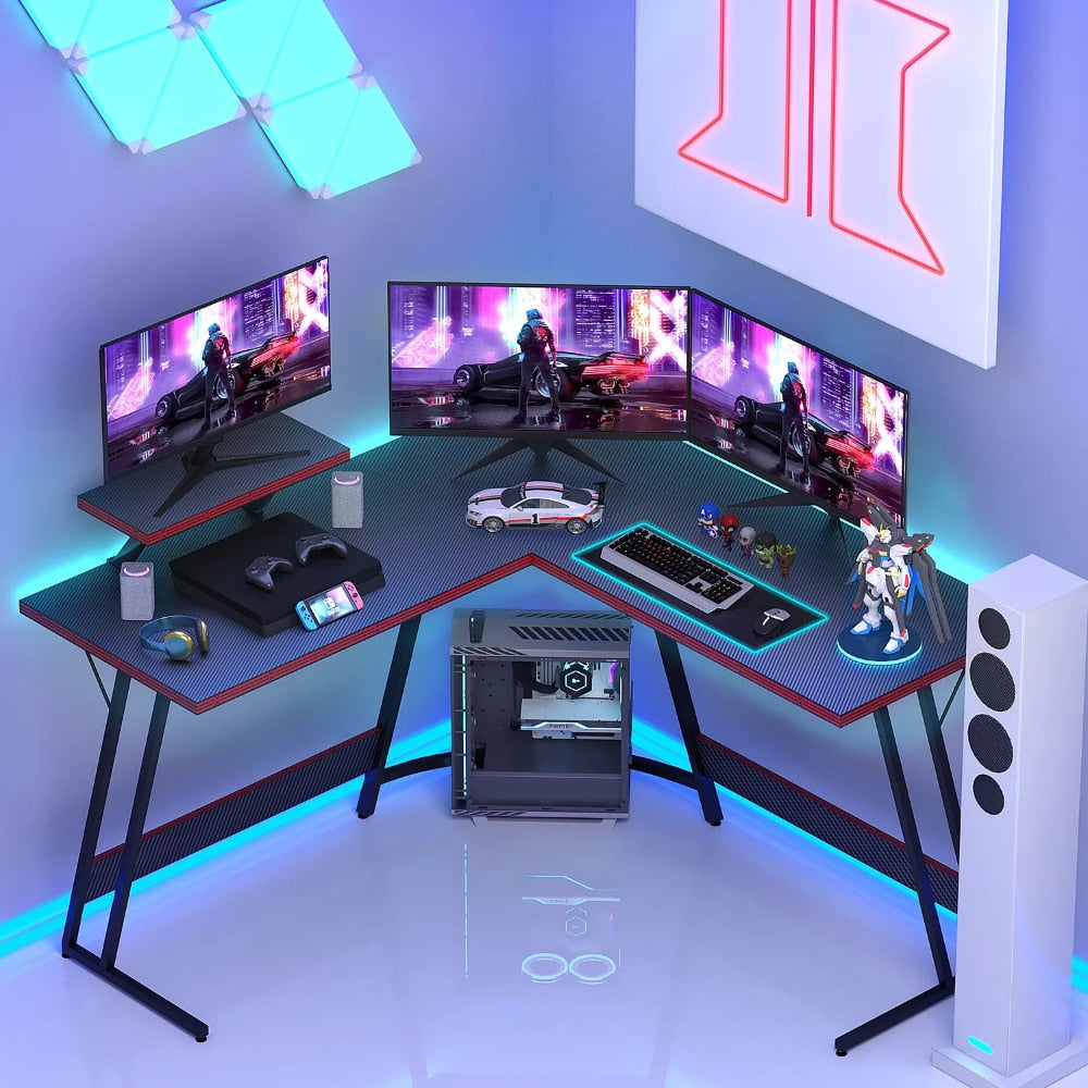 L-Shape Gaming Desk Computer Gaming Desk, Black desk  gaming desk  computer desk