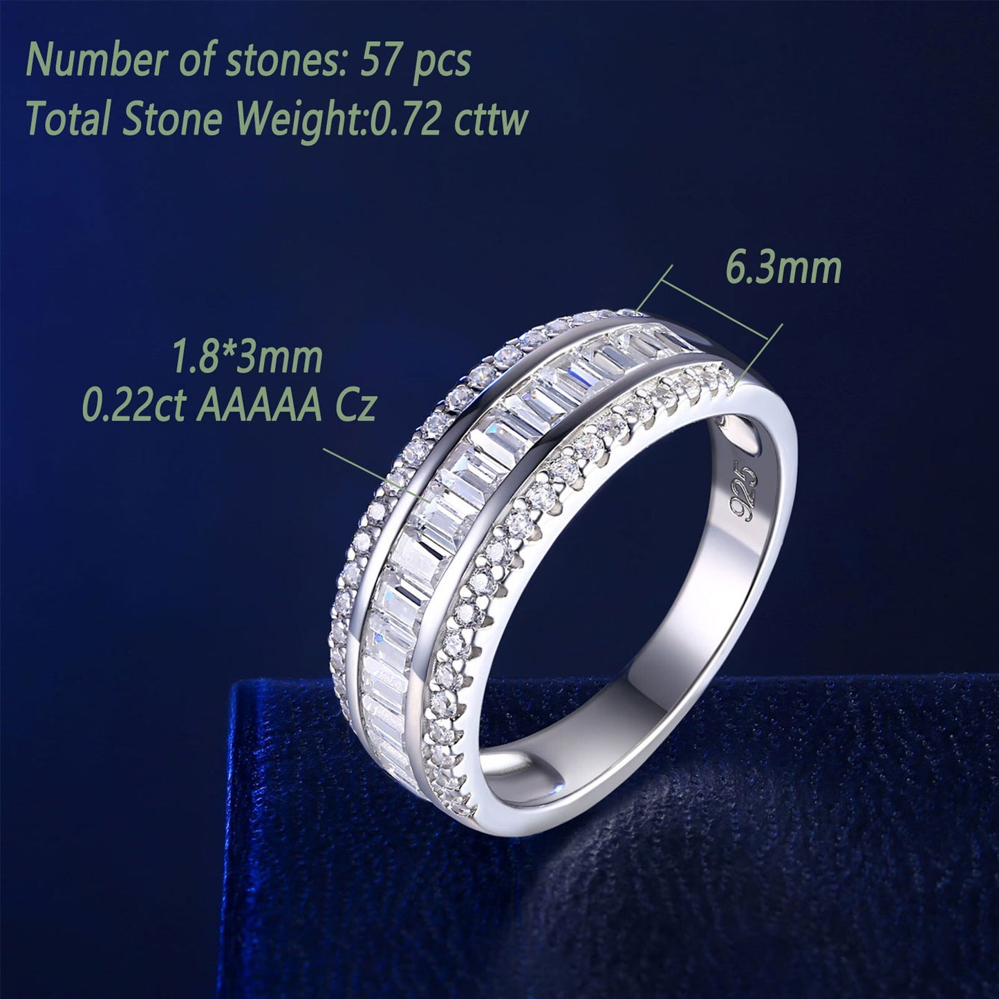 Newshe Pure 925 Sterling Silver Luxury Engagement Wedding Eternity Rings for Women Princess AAAAA Cubic Zirconia Jewelry