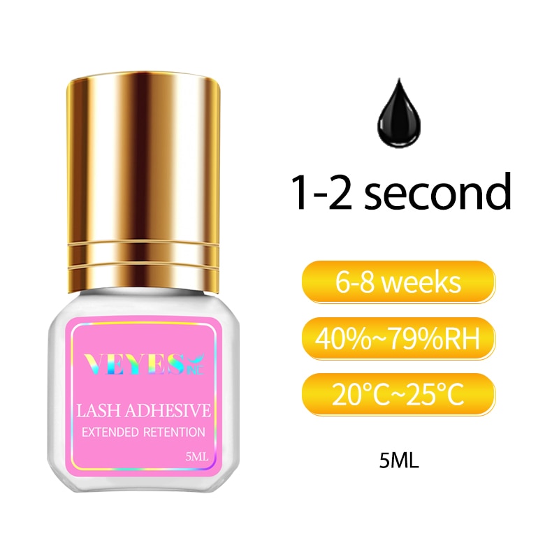 Veyes Inc 5ml Eyelash Extensions Glue Veyelash 0.5 Second Fast Drying Strong Lash Adhesive 7 Weeks Retention Volume Makeup Tools