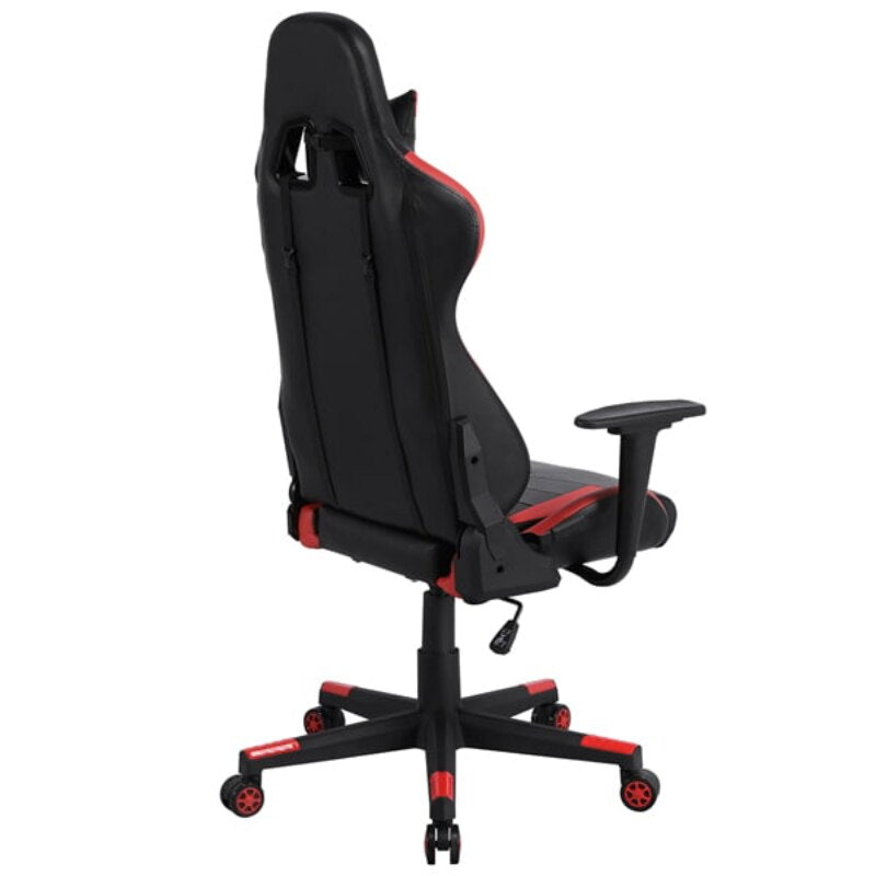 Executive Adjustable High Back Faux Leather Swivel Gaming Chair, Black/Red  Chaise Gaming