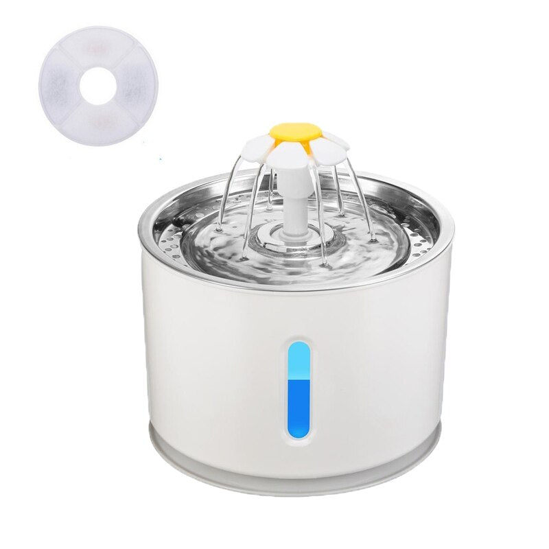 Automatic Pet Water Fountain 2.4l Dogs Cats And Rabbits Drink Water God Round Bowl With Led Light Safety And Silent Pet Supplies