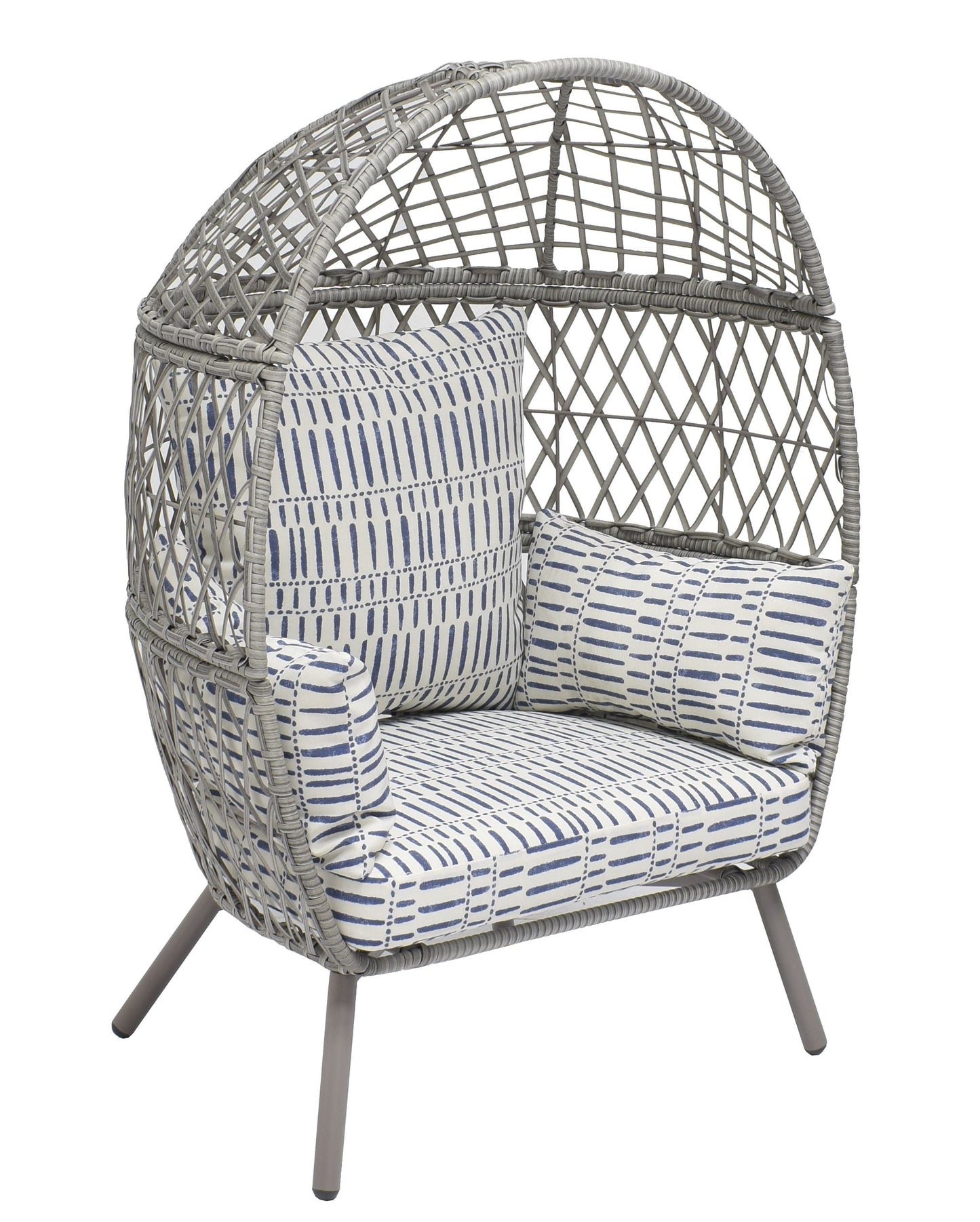 Better Homes &amp; Gardens Kid&#39;s Ventura Outdoor Wicker Stationary Egg Chair with Cream Cushions outdoor chair  garden chair