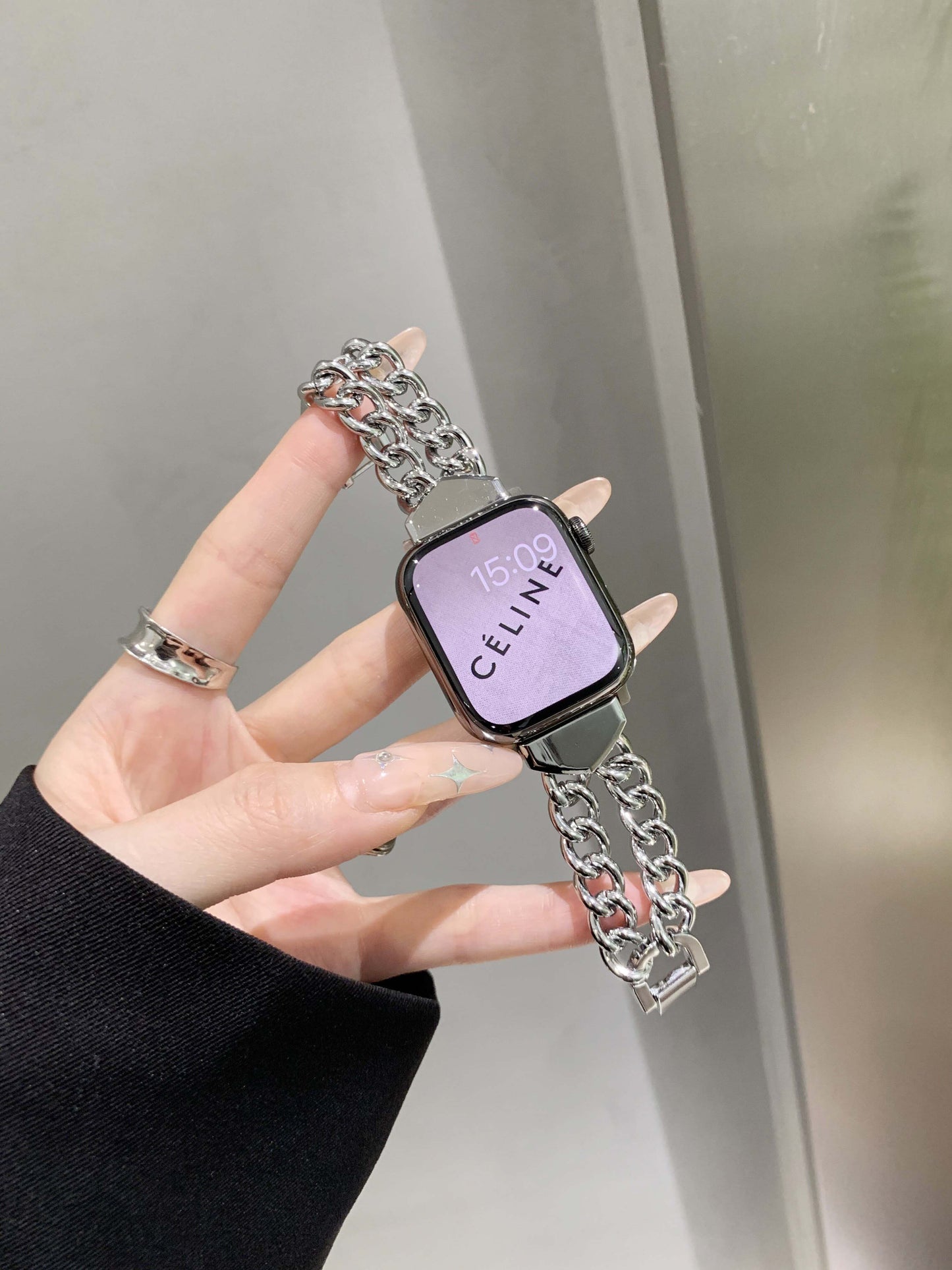 Stainless Steel Women Bracelet For Apple Watch 8 7 41mm 45mm Band 6 5 4 3 se 38 40mm Chain Strap For iWatch Ultra 49mm 42mm 44mm