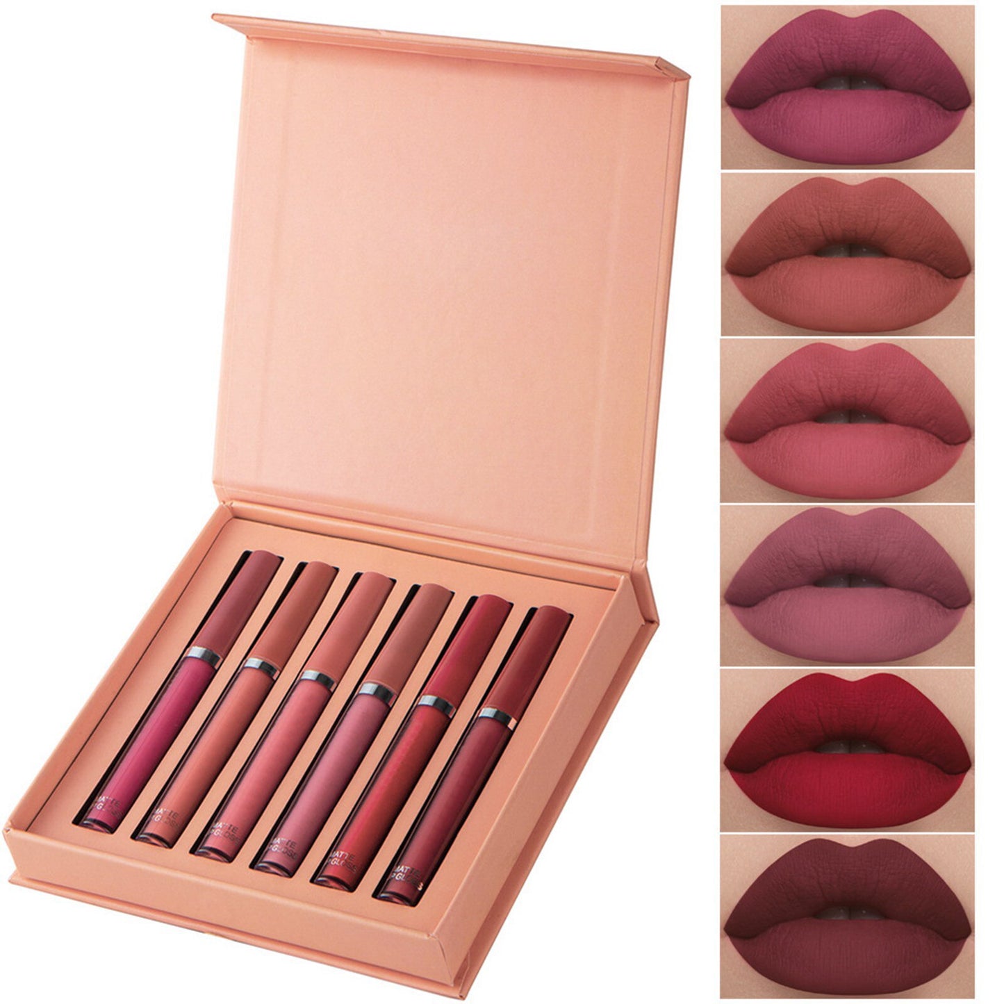 HANDAIYAN 6PC/Set Matte Velvet Lip Gloss Waterproof Long-lasting Liquid Lipstick Cosmetic Beauty Keep 24 Hours Makeup