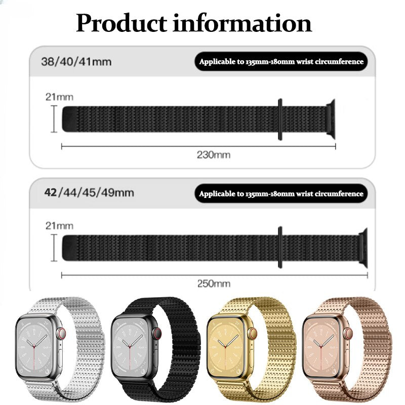 Milanese Magnetic Loop Bracelet For Apple Watch Ultra 49mm 8 7 6 5 4 se 3 42 44mm 45mm Band Strap For iWatch Series 41mm 38 40mm