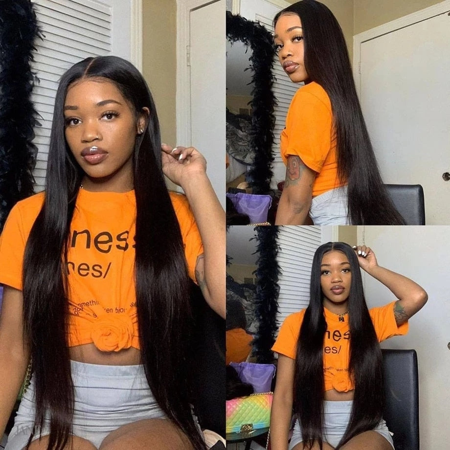 13x6 Hd Lace Frontal Wig Straight Lace Front Wigs Human Hair 30 40 Inch Glueless Wig Preplucked Human Hair Ready To Wear And Go