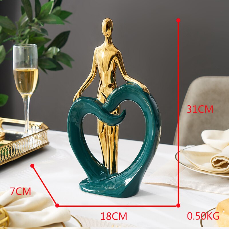 Ceramic Abstract Statue European Home Decoration Accessories Christmas Ornaments Living Room Decoration Bedroom Decoration