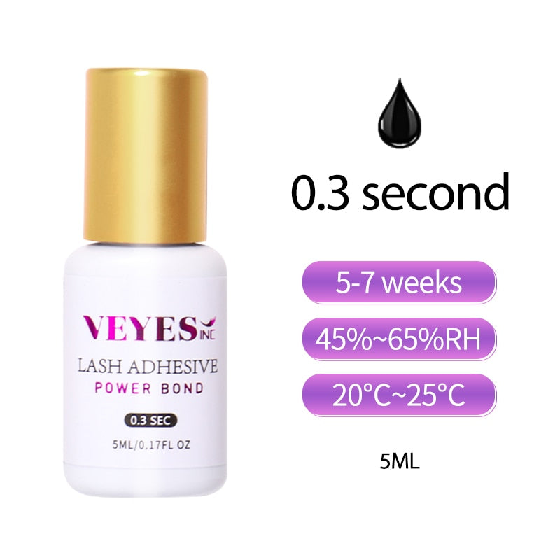 Veyes Inc 5ml Eyelash Extensions Glue Veyelash 0.5 Second Fast Drying Strong Lash Adhesive 7 Weeks Retention Volume Makeup Tools