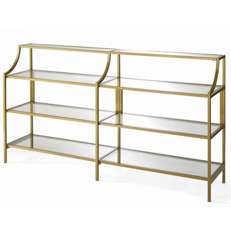 Nola Console Table, Gold Finish  Small Balcony Table  Couch Armrest Table