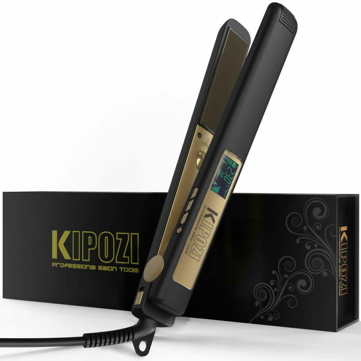 KIPOZI Hair Straightener Flat Iron Tourmaline Ceramic Professional Hair Straightener Culer Salon Steam Hair Iron Hair Care