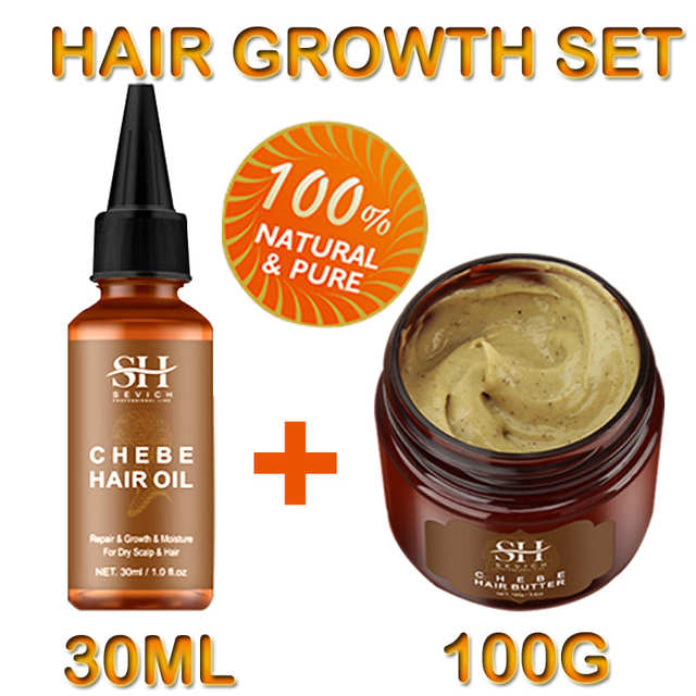 Sevich Africa Traction Alopecia Chebe Hair Thickening Set 30ml Hair Growth Oil Fast Growing 100g Hair Butter Strong  Hair Root