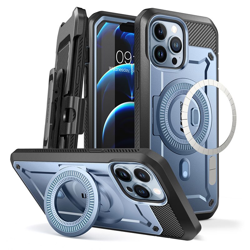 SUPCASE For iPhone 13 Pro Max Case 6.7“ 2021 UB Pro Mag Full-Body Rugged Belt-Clip Case with Built-in Screen Protector Kickstand