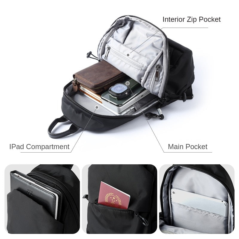 MOYYI Male Shoulder Chest Bag for Men Casual Crossbody Bag Men Anti Theft School Summer Outdoor Short Trip Messengers Sling Bag