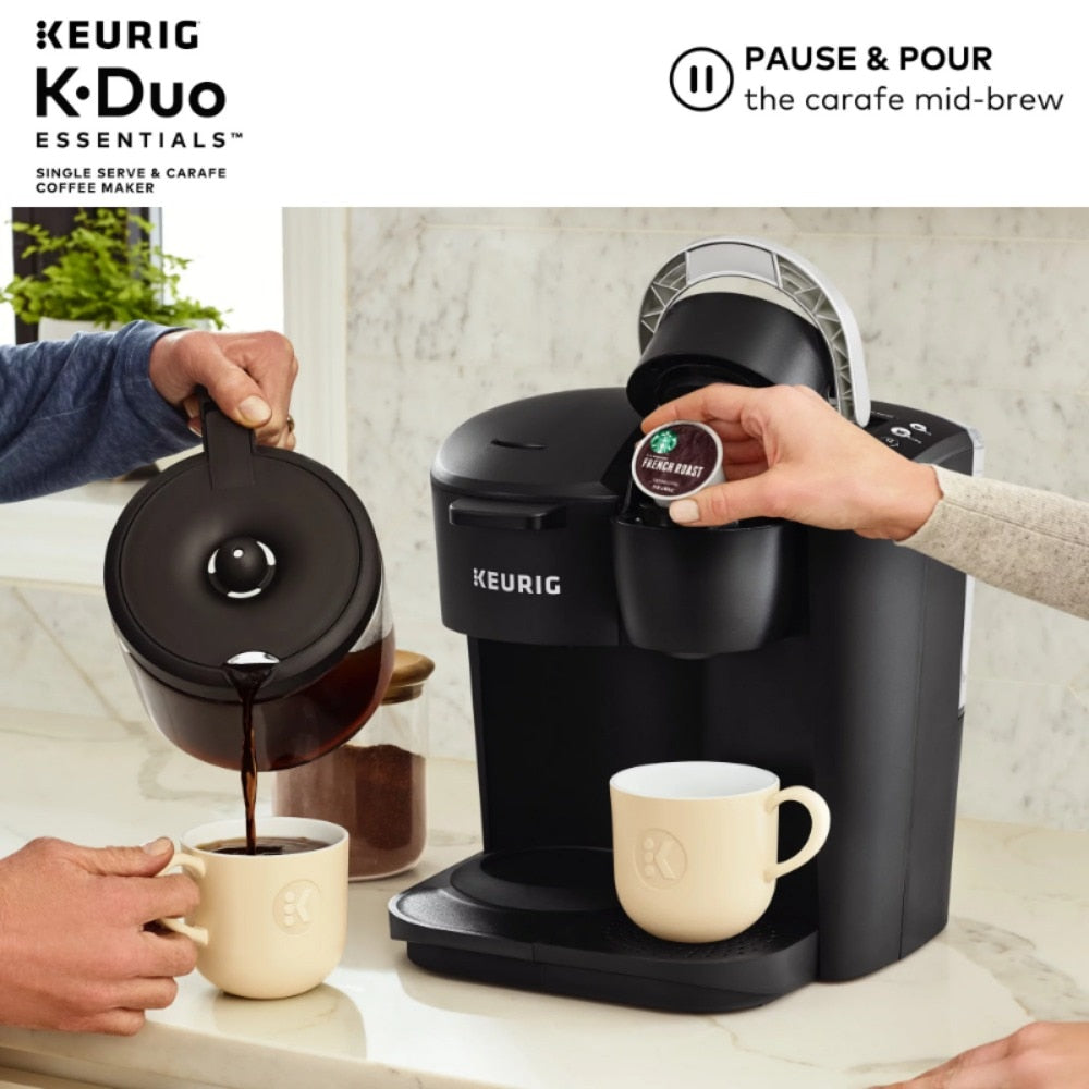 Keurig Coffee Makers Kitchen Appliances K-Duo Essentials Single Serve K-Cup Pod &amp; Carafe Coffee Maker Black