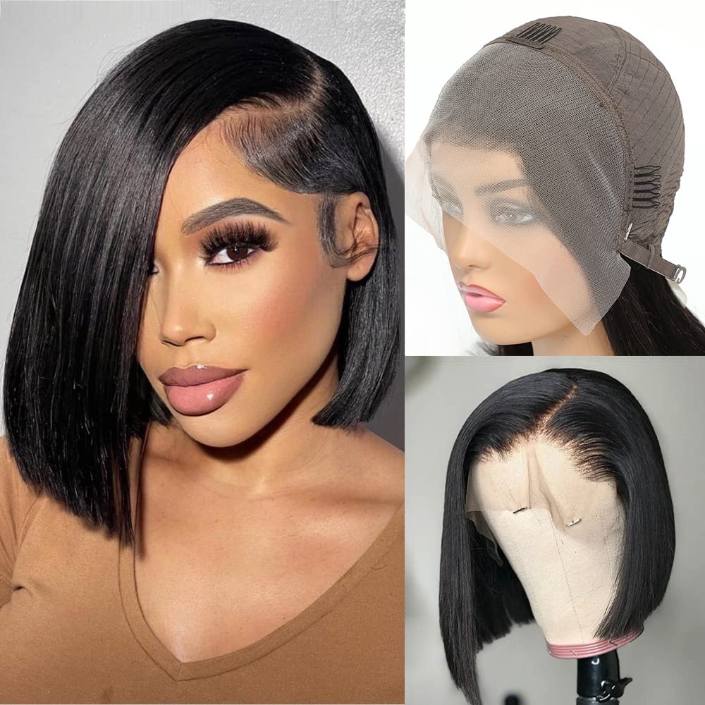 Short Bob Lace Frontal Wig Human Hair 13x4 Straight 180 Density Lace Front Wigs Short Bob Wig Human Hair Lace Frontal Wigs