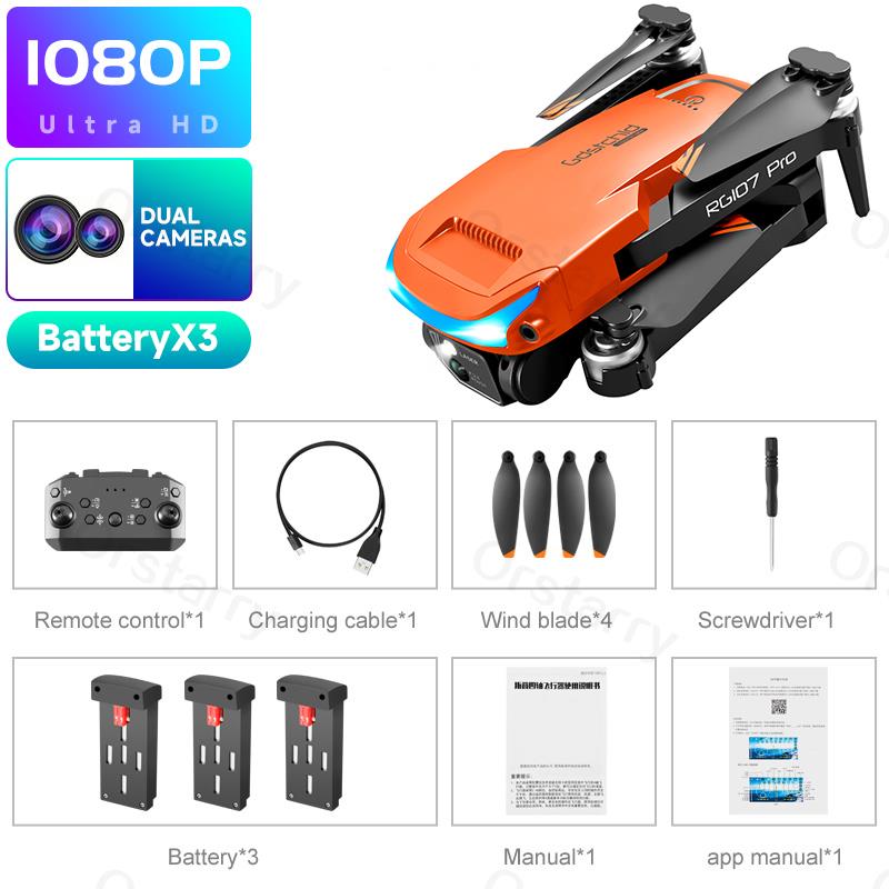 NEW RG107 Pro Drone 4K Three-sided Obstacle avoidance Professional Dual HD Camera FPV Aerial Photography Foldable Quadcopter