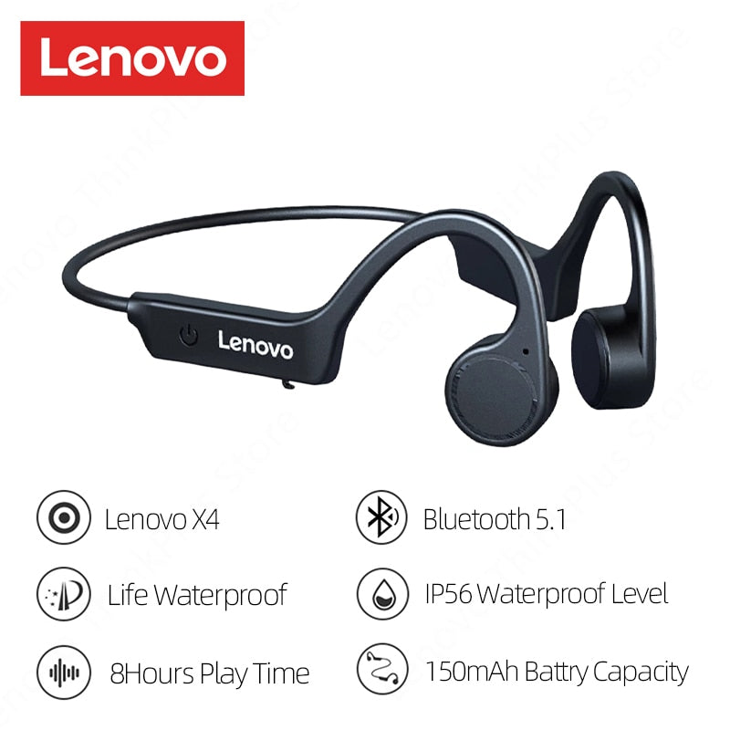 Lenovo Bone Conduction Earphones X3 Pro Bluetooth Hifi Ear-hook Wireless Headset with Mic Waterproof Earbud