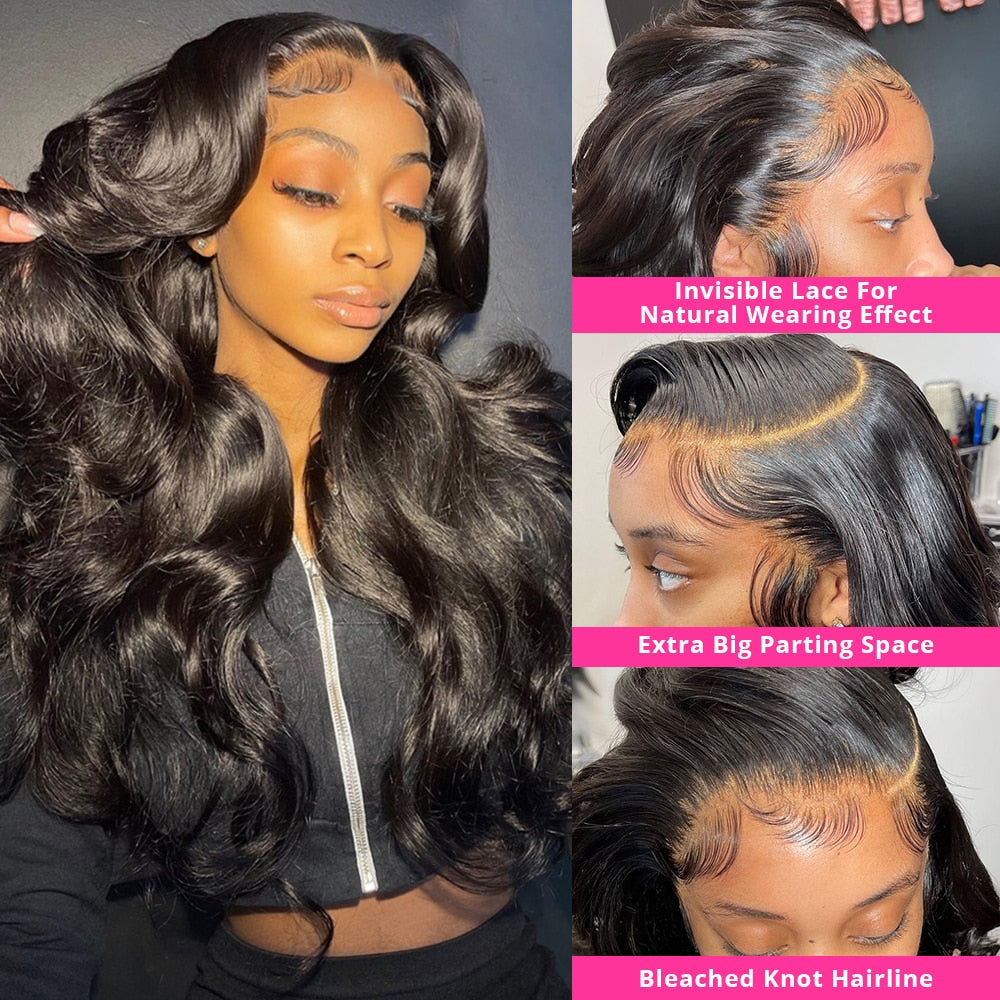 13x4 HD Lace Frontal Wig 30Inch Body Wave Lace Front Wig Brazilian Transparent Wet And Wavy 360 Lace Frontal Human Hair Wigs