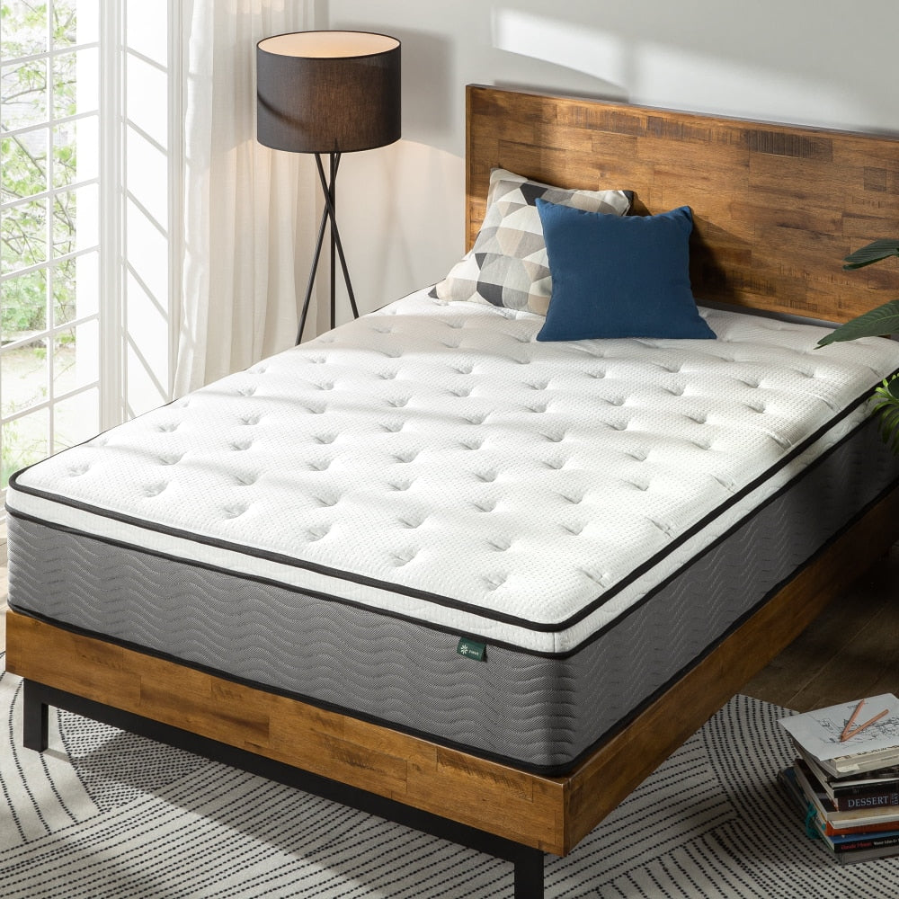 Zinus Support Plus 12” Hybrid of Comfort Foam and Pocket Spring Mattress, Queen bedroom furniture  matress