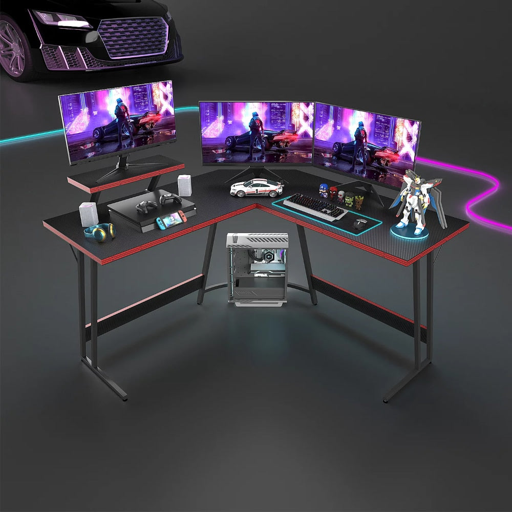 L-Shape Gaming Desk Computer Gaming Desk, Black desk  gaming desk  computer desk