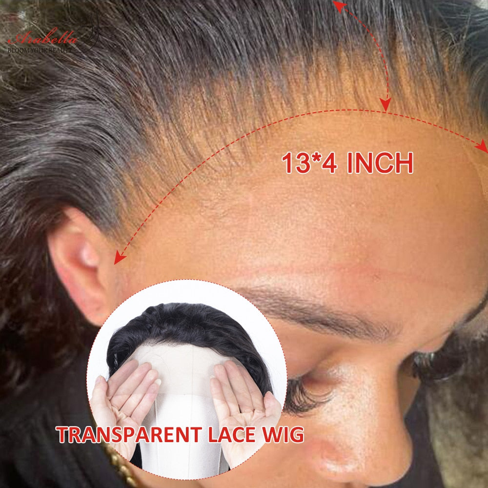 Human Hair Wigs Lace Frontal Body Wave Wig 13x4 Transparent Lace Pre Plucked Bleached Knots Arabella Remy Wigs Human Hair