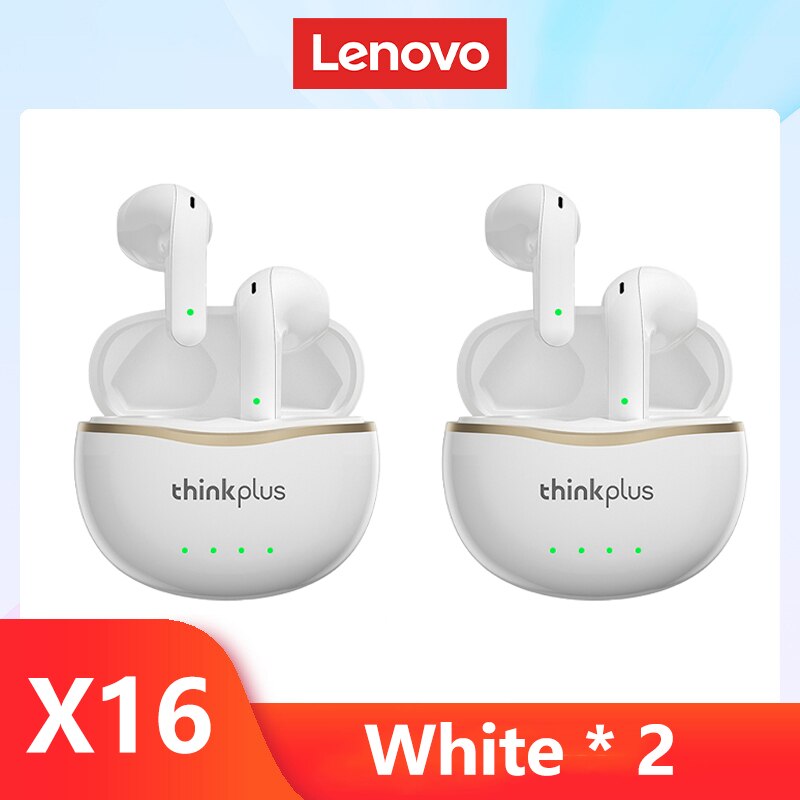 Lenovo X16 Earphones Bluetooth 5.2 TWS Wireless Earbuds Stereo Sports Headphones Dual HD Microphone Gaming Headset Music Earbuds