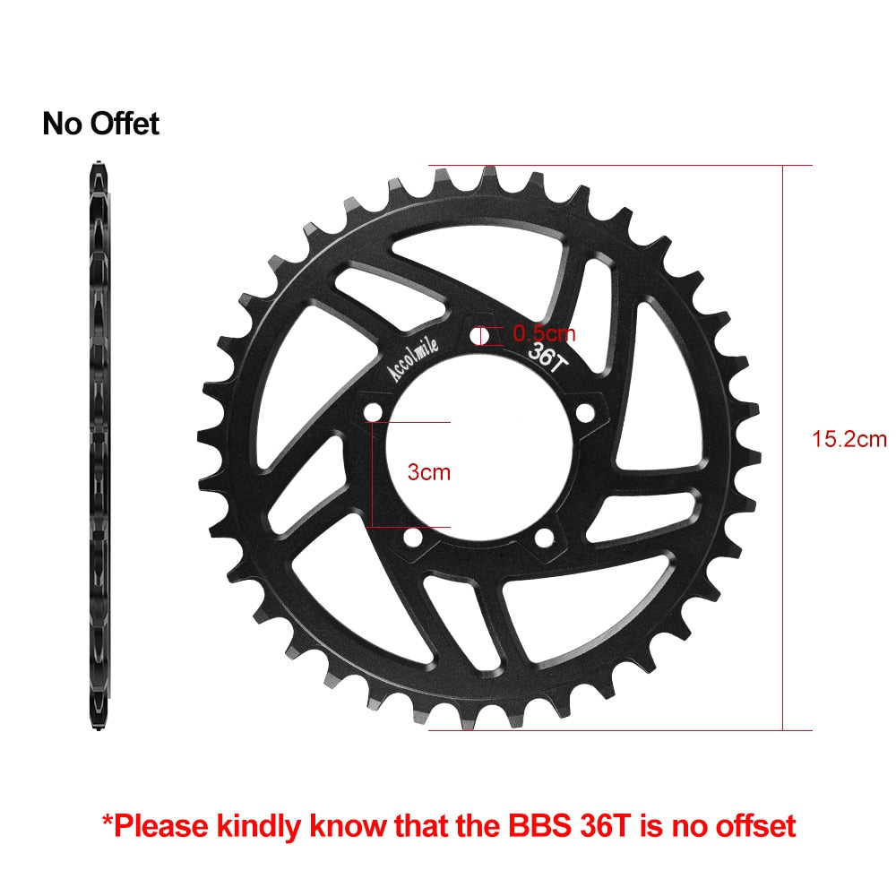 Chainring Sprocket 36T For Bafang BBS01BBS01B BBS02 BBS02B BBSHD Mid Drive Motor Electric Bike Replacement Chainwheel Protector