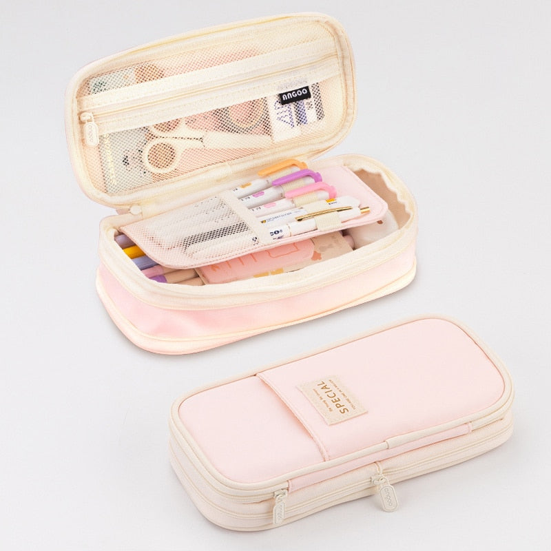 Kawaii Pencil Cases Large Capacity Pencil Bag Pouch Holder Box for Girls Office Student Stationery Organizer School Supplies