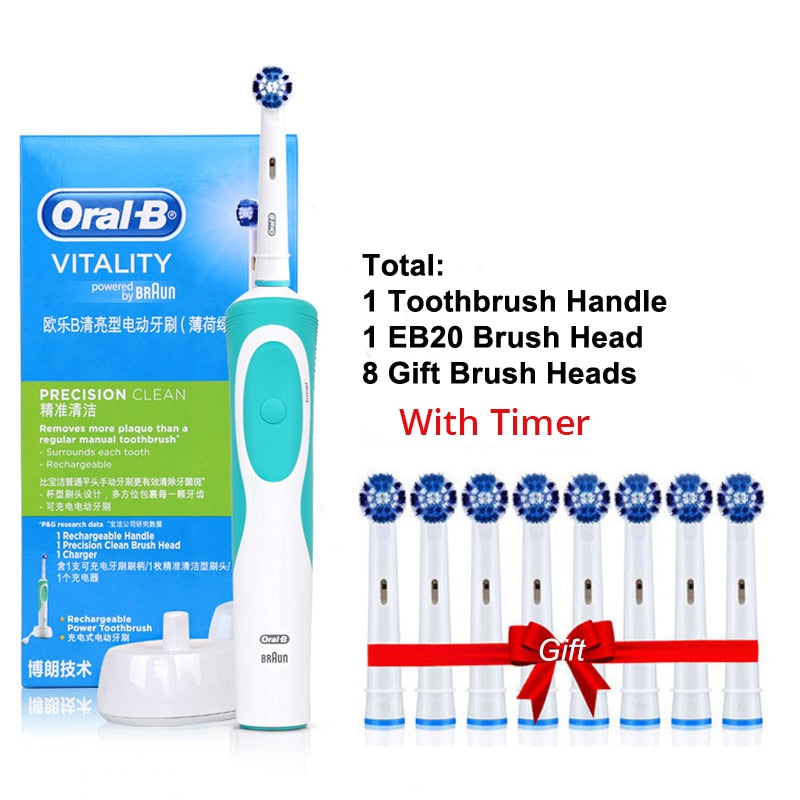 Oral B Electric Toothbrush Adult Rotation Clean Teeth Charging Tooth Brush 3D Whiten Teeth Oral Care Brush With Gift Brush Heads