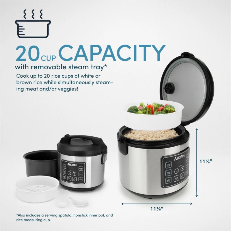 Aroma® 20-Cup Programmable Rice &amp; Grain Cooker and Multi-Cooker rice cooker  cooker