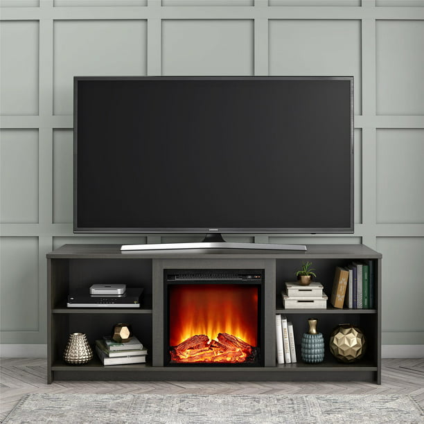 Mainstays Fireplace TV Stand for TVs up to 65&quot;, Espresso modern tv stand  tv cabinet living room furniture