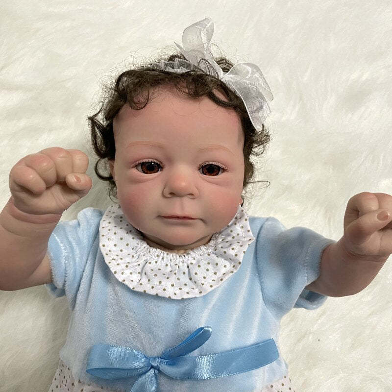 Bebe Reborn Felicia Ready Doll 3D Painted Advanced Painting Finished Cute Baby Girl with Rooted Hair High Quality Handmade Doll