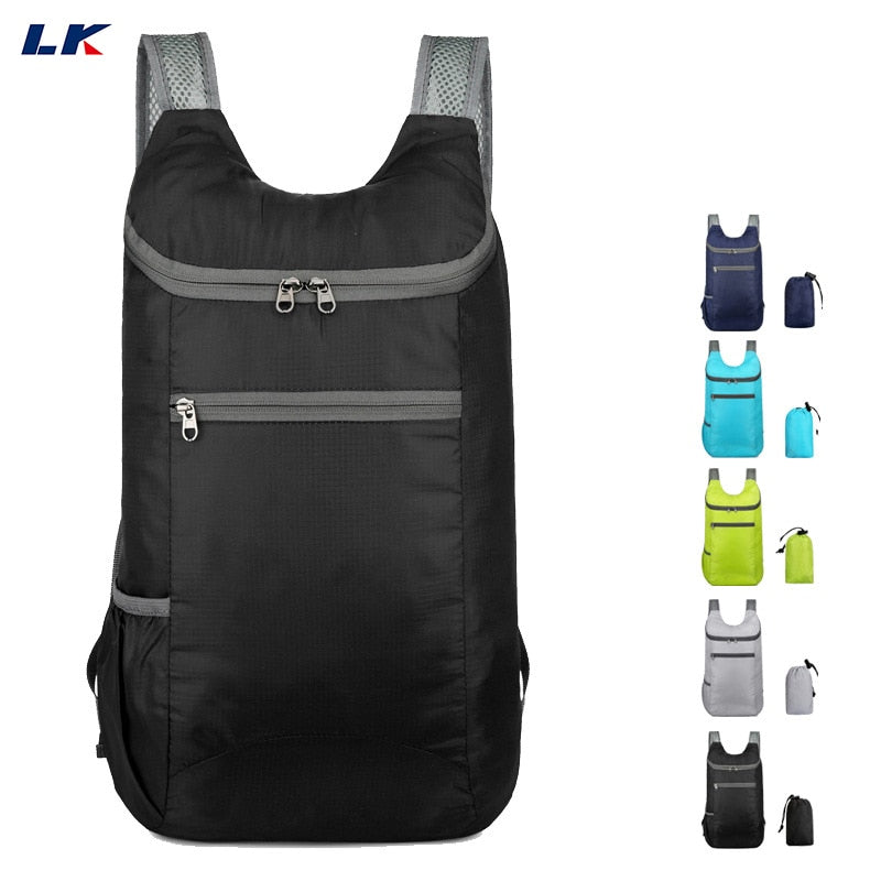 20L Unisex Waterproof Foldable Bag Outdoor Backpack Portable Camping Hiking Traveling Daypack Leisure Unisex Sport Bag Backpack